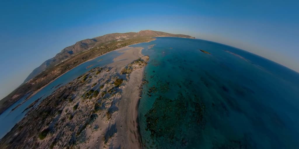 Elafonisi Aerial 360 Flyby Crete Greece