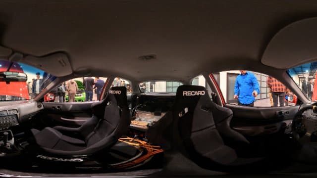 Inside a custom sports car